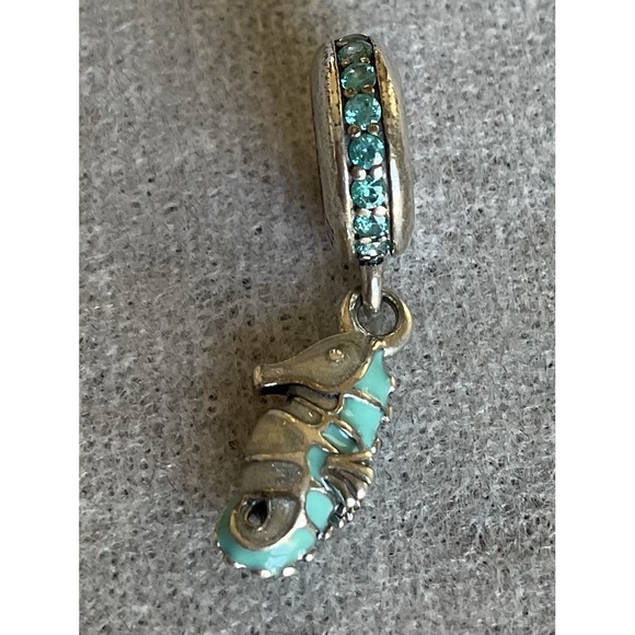 Pandora ALE 925 Sterling Silver Tropical Seahorse Enamel Dangle Charm - Picture 8 of 8